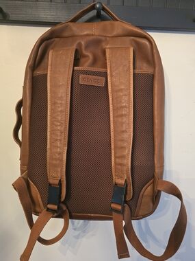 GENICCI Tan Leather-Style Men's Backpack